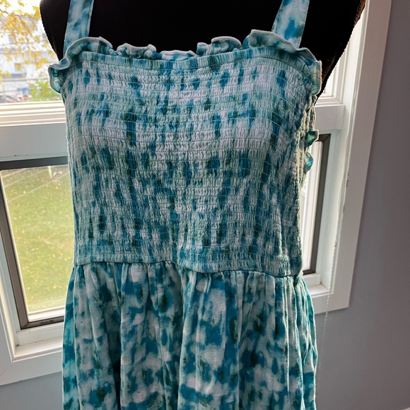 Terra & Sky Teal Smock Midi Dress Sz 0X - Picture 4 of 7